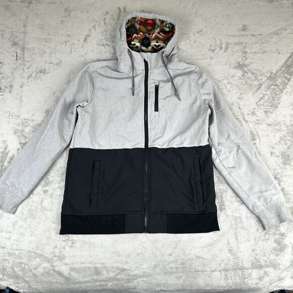 Dravus Mens Gray/Aztec/Southwest Fleece Lined Jacket Size Large Softshell - Picture 1 of 8